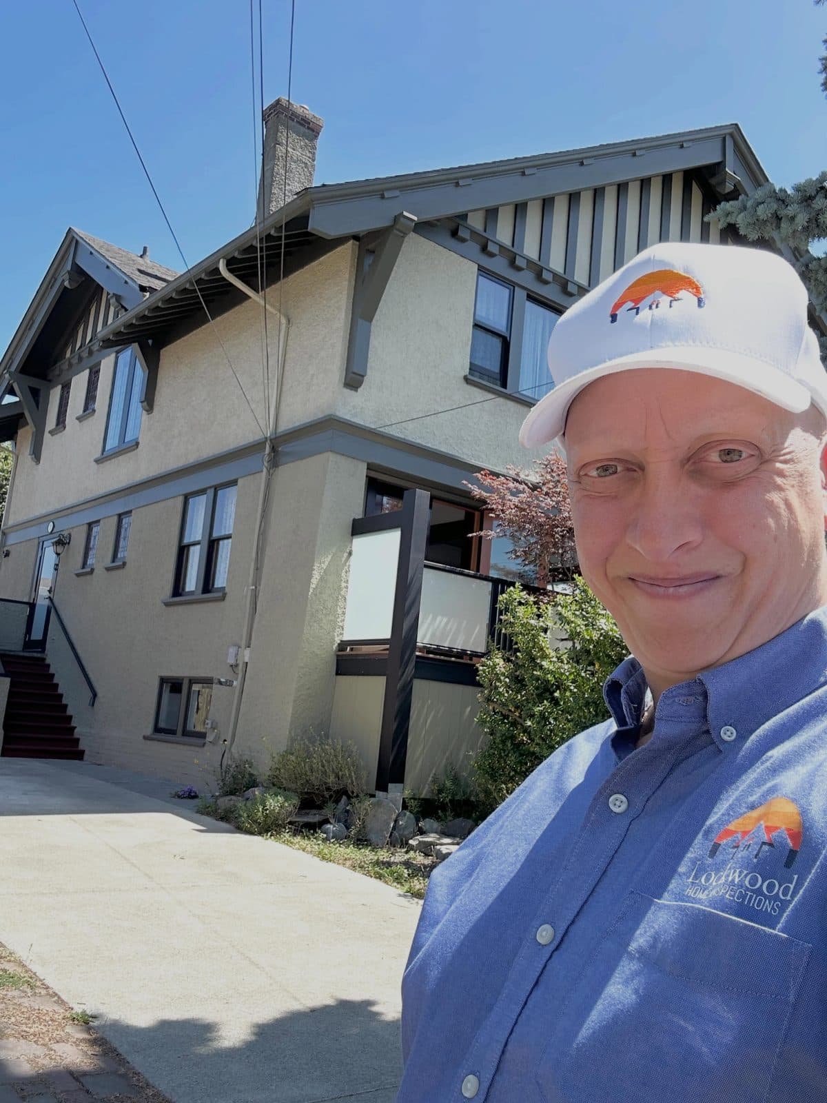Adam Lockwood inspecting a Vancouver Island home